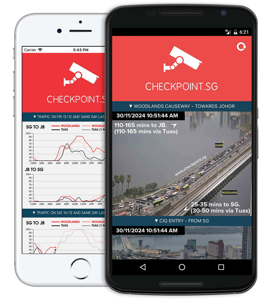 Checkpoint.sg on iOS and Android